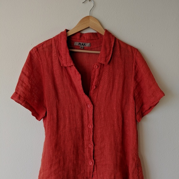 FLAX Linen Button Up - Picture 1 of 3